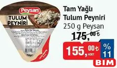 PEYSAN TAM YAĞLI TULUM PEYNİR 250 G fiyat ve kampanya bilgisi
